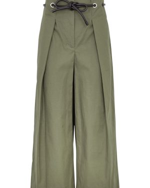 3.1 Phillip Lim Cropped Stretch-cotton Trousers - Green - 4 (UK8 / S)