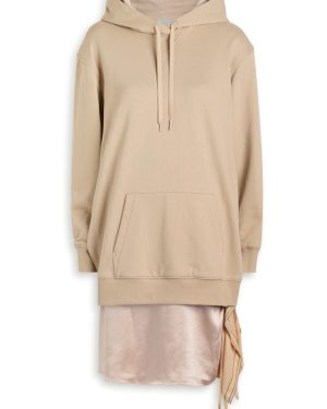 3.1 Phillip Lim Detachable-sweatshirt Cotton and Satin Mini Dress - Beige - S (UK8-10 / S)