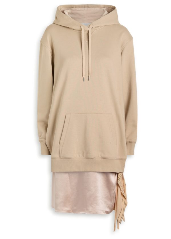 3.1 Phillip Lim Detachable-sweatshirt Cotton and Satin Mini Dress - Beige - S (UK8-10 / S)