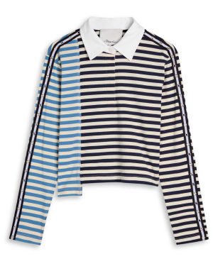 3.1 Phillip Lim Patchwork Striped Cotton Polo top - Stripe - XS (UK6 / XS)
