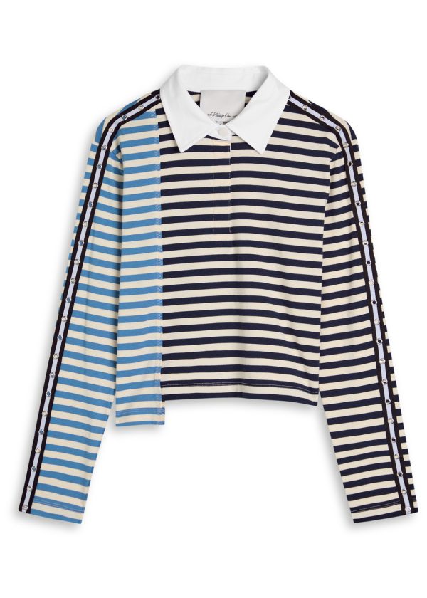 3.1 Phillip Lim Patchwork Striped Cotton Polo top - Stripe - XS (UK6 / XS)