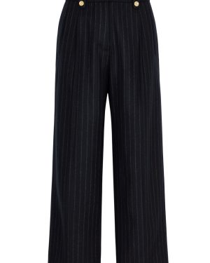 3.1 Phillip Lim Pinstripe Cropped Wool-blend Trousers - Black - 8 (UK12 / M)