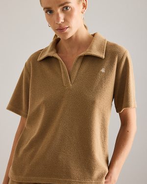 4th & Reckless Zita Towelling Polo Top