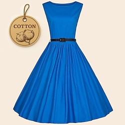 50s A-Line Dress Retro Vintage Medieval Renaissance Dress Women's Costume Vintage Cosplay Casual Daily Dress