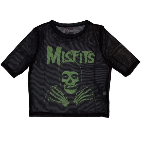 (6 UK, Black) Misfits Womens/Ladies Green Hands Mesh Crop Top