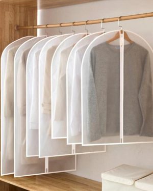 (60x80cm) 1pc Clothes Hanging Dust cover wedding Dress Cover Suit Coat Storage Bag Garment bags Organizer Wardrobe Hanging Clothing Organizers ZPG