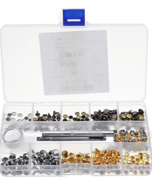 6mm 8mm 180Pcs Leather Double Cap Rivet Buttons Fixing Setting Kit Belts DIY Craft Repair Decoration