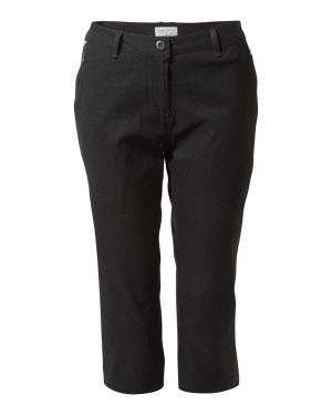 (8 UK, Black) Craghoppers Womens/Ladies Kiwi Pro II Cropped Trousers