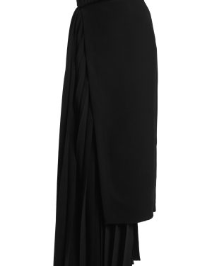 A.W.A.K.E. MODE - Asymmetrical Pleated Midi Skirt - Black - FR 38 - Moda Operandi