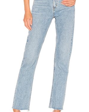 AGOLDE Cherie High Rise Straight Jeans in Blue. Size 24, 32, 33, 34.