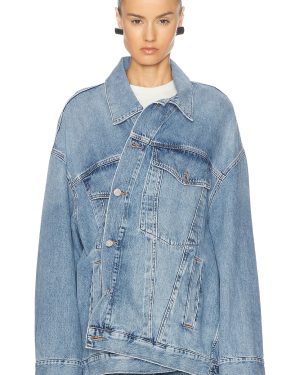 AGOLDE Reworked Wayne Jacket in Clarity - Denim-Medium. Size L (also in M, S).