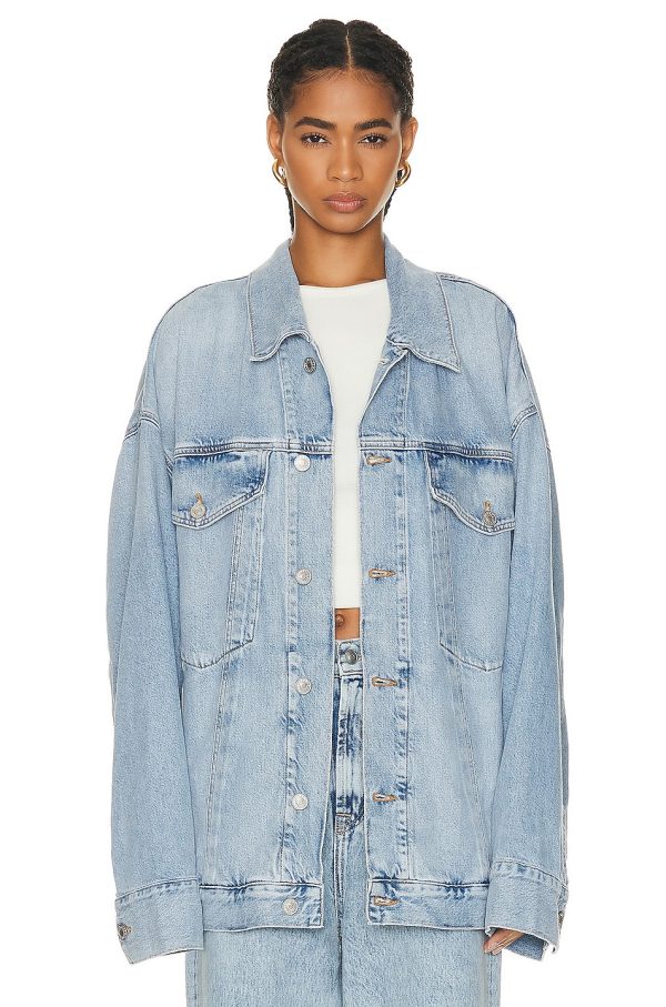 AGOLDE Wayne Denim Jacket in Resent - Denim-Light. Size S (also in L, XL).