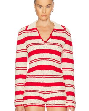 AKNVAS Rowan Knit Top in Anemone - Red. Size L (also in S).