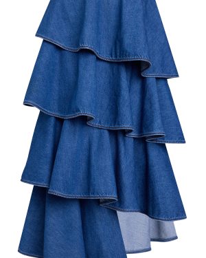 ALAA - Spiral Denim Skirt - Blue - FR 36 - Moda Operandi