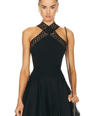 ALAÏA Vienne Bodysuit in Noir Alaia - Black. Size 44 (also in ).