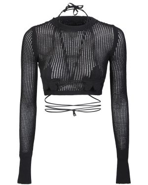 ANDREĀDAMO Black Crop-top