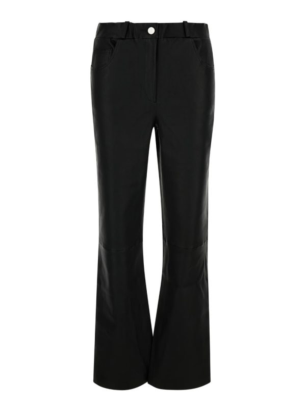 ARMA Black Wide Trousers In Leather Woman