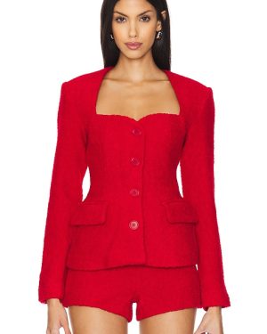 ASTR the Label x REVOLVE Rivka Blazer in Red. Size L, XL, XS.