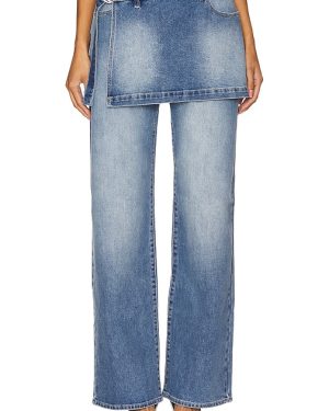 Abrand 95 Baggy Wide Leg Skirt Jeans in Denim-Medium. Size 25, 26.