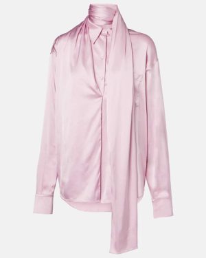 Acne Studios Scarf-detail satin blouse