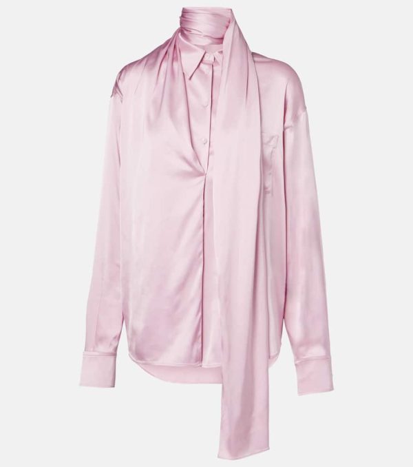 Acne Studios Scarf-detail satin blouse