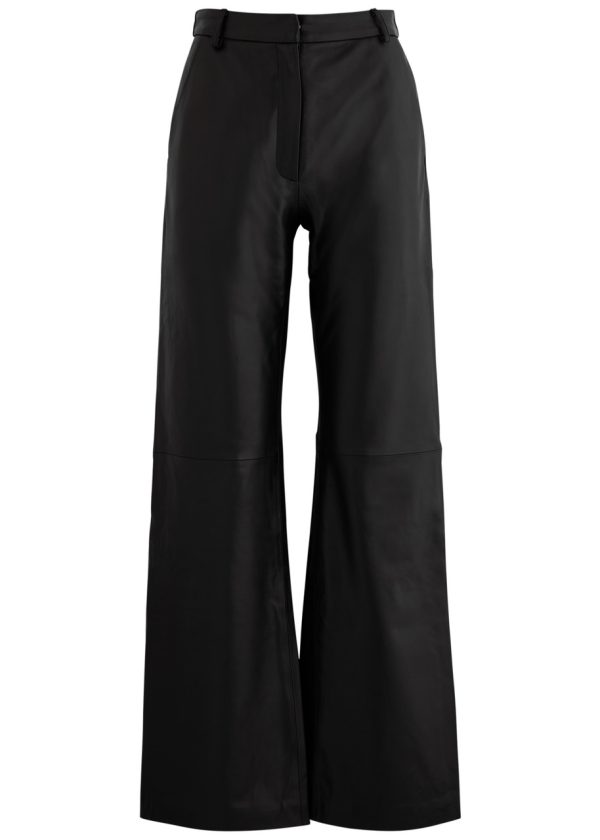 Aexae Straight-leg Leather Trousers - Black - XS (UK6 /xs)