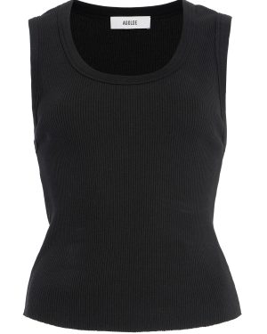 Agolde - Poppy Shrunken Jersey Tank Top - Black - XS - Moda Operandi