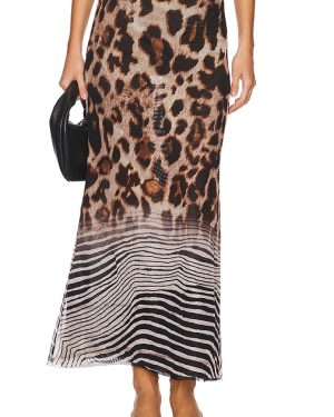 Agua Bendita x REVOLVE Brace Maxi Skirt in Brown. Size M, S.