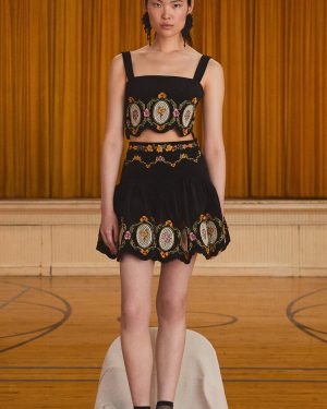 Agua by Agua Bendita - Duria Embroidered Crop Top - Black - XL - Only At Moda Operandi