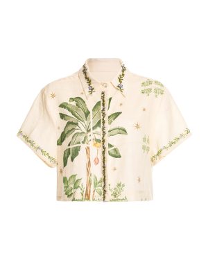 Agua by Agua Bendita - Virtuosa Embroidered Linen Blouse - Multi - XS - Moda Operandi