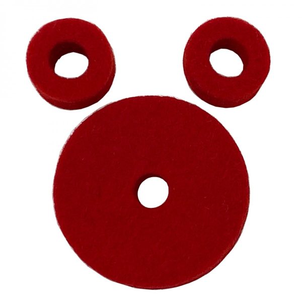 Ahead Red Wool Cymbal Felts Hi-Hat Pack (1x SEAT 2x CLUTCH FELTS)