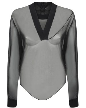 Alaia Sheer Black Body Hoody