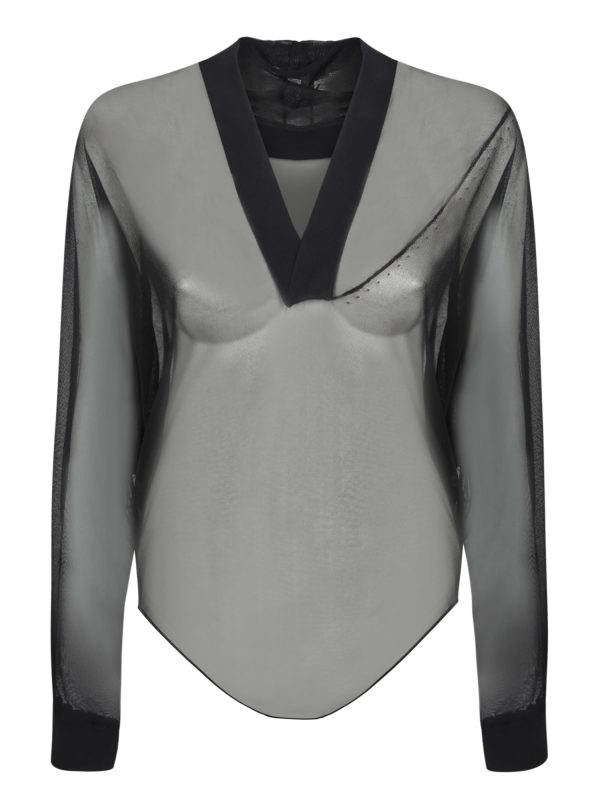 Alaia Sheer Black Body Hoody