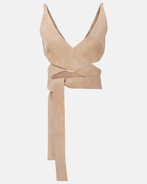 Alaia Suede wrap top