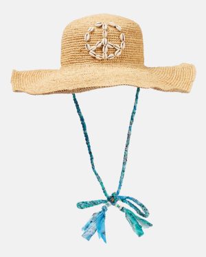 Alanui Seashell-embellished raffia sun hat