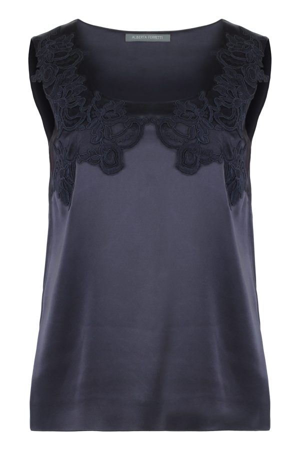 Alberta Ferretti Satin Tank Top
