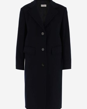 Alberto Biani Single-breasted Wool Long Coat