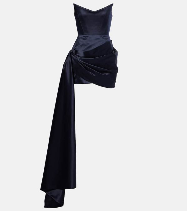Alex Perry Asymmetric satin corset dress