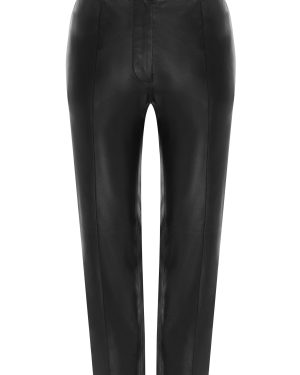 Alex Perry - Cropped Leather Straight-Leg Pants - Black - UK 18 - Moda Operandi
