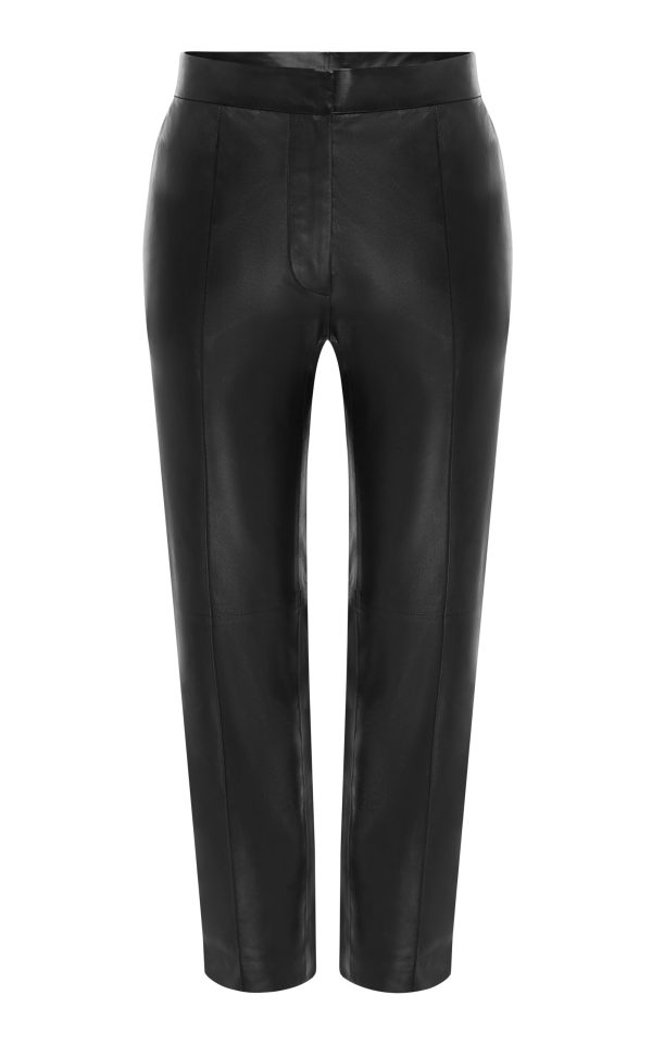 Alex Perry - Cropped Leather Straight-Leg Pants - Black - UK 18 - Moda Operandi