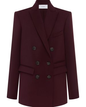 Alex Perry - Oversized Wool Suiting Blazer - Burgundy - UK 4 - Moda Operandi