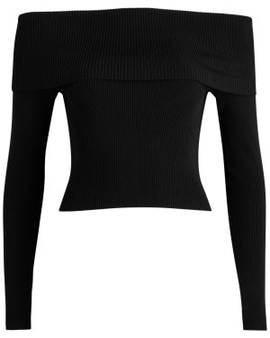 Alice + Olivia Dolan Off-the-shoulder Ribbed top - Black - XS (UK6 /xs)