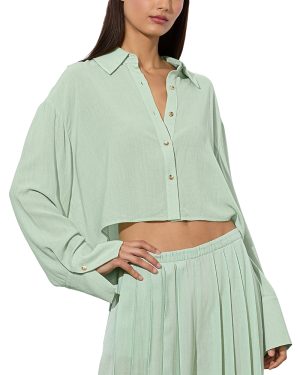 Alice and Olivia Finely Crop Oversized Blouse