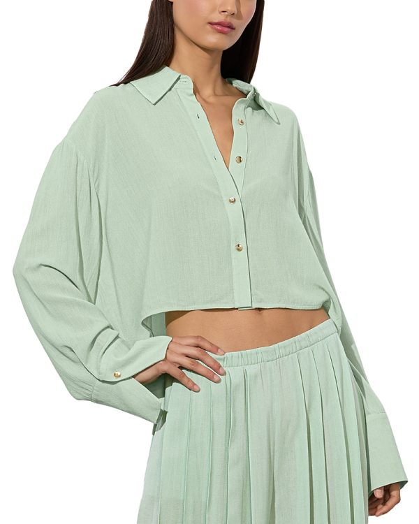 Alice and Olivia Finely Crop Oversized Blouse