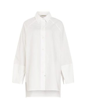 AllSaints Evie Oversized Logo Printed Shirt - White