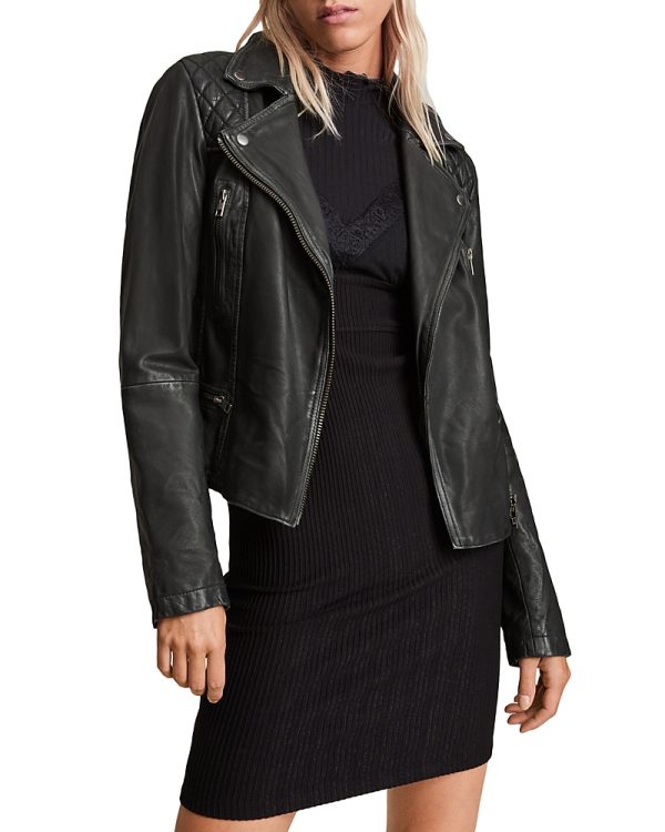 Allsaints Cargo Quilted Leather Biker Jacket