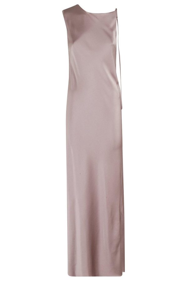 Alysi Asymmetric Sleeveless Satin Dress