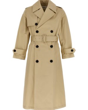 Ami Alexandre Mattiussi Long Satin Cotton Trench Coat