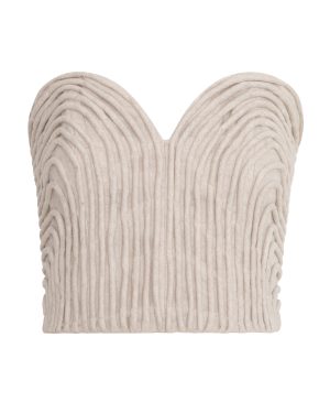Andres Otalora - Prateek Embroidered Linen Corset Top - Tan - US 2 - Moda Operandi
