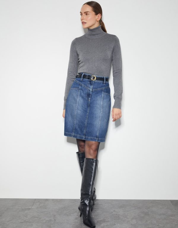 Anisa Denim Mini Skirt Blue